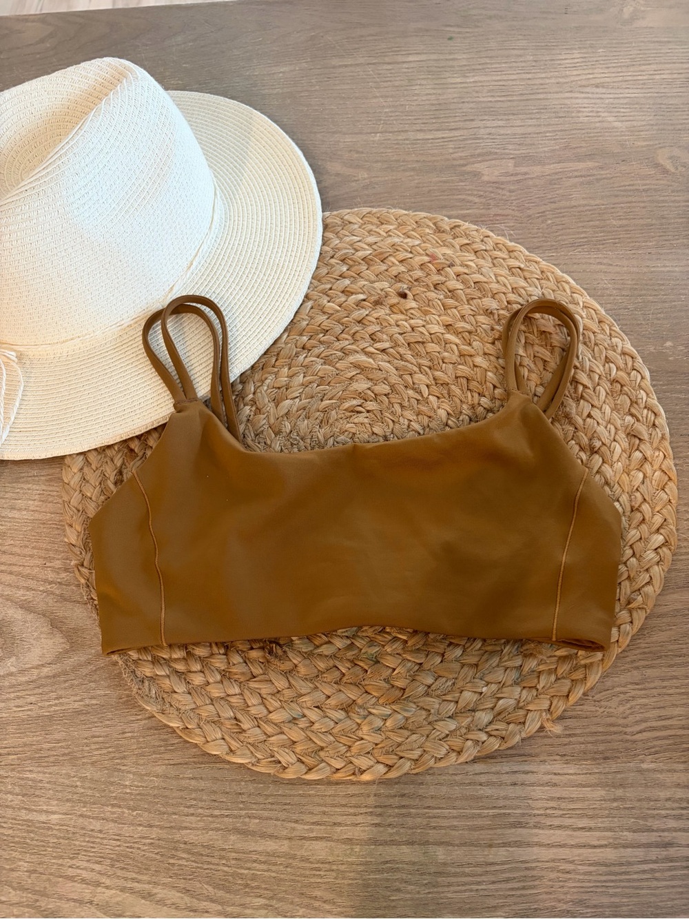 Left On Friday Brown Double-Strap Bikini Top